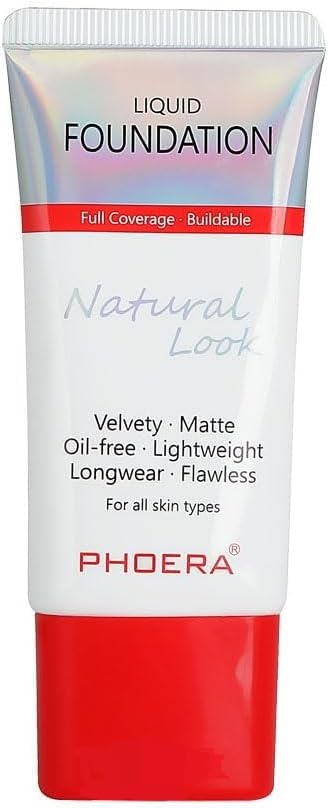 Phoera Foundation Full Coverage Foundation Soft Matte Liquid Foundation Makeup Flawless Cream Smooth Waterproof Lightweight 24HR Long Lasting New Formula Tube Pack (106 Warm Sun)