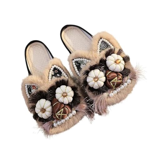 Women's flats Handmade Chinese Traditional Embroidered Tiger Shoes,Women's Cotton Folk Art Slippers,Handmade Tiger Head Shoes