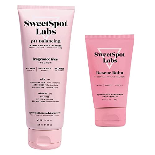 SweetSpot Labs Bundle: Feminine Wash Unscented 8 oz + Rescue Balm 2 oz