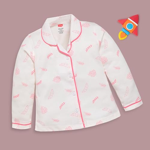 Image of LuvLap Baby Boys & Girls Night Suit Regular Fit 100% Cotton Full Sleeve Nightsuit Pack of 1