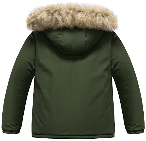 Creatmo Us Boys Winter Coats Lightweight Water-Resistant Windproof Hooded Down Alternatives Quilted Jacket Army Green 14-16 #TOP1