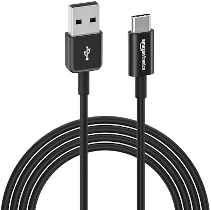 Amazon Basics USB-C to USB-A 2.0 Fast Charger Cable, 6 Foot, 480Mbps Speed, USB-IF Certified, for Apple iPhone 15, iPad, Samsung Galaxy, Tablets, Laptops, Black
