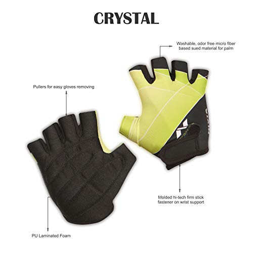 Nivia Crystal Sports Glove for Men&Women, Sport & Fitness Gloves, Gym Gloves, Exercise Gloves(Green)