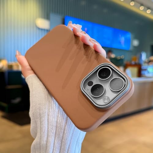 Coque antichoc iPhone 16 silicone grès mat orange souple