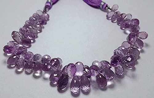 Améthyste rose naturelle en perles gouttes facettées LKBEADS pour création bijoux