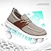 Mens Casual Slip in Boat Shoes Fashion Lightweight Slip On Loafers Walking Beach Sneakers Work Mesh Oxfords Soft Sole Khaki