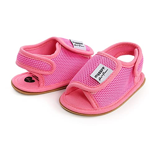 EnJoCho Baby Sport Shoes Baby Girls Rubber Mesh Non-Slip Boys Sandals Flat Shoes Shoes Soft Sole Walking Baby Shoes (Hot Pink, 12-12M)4