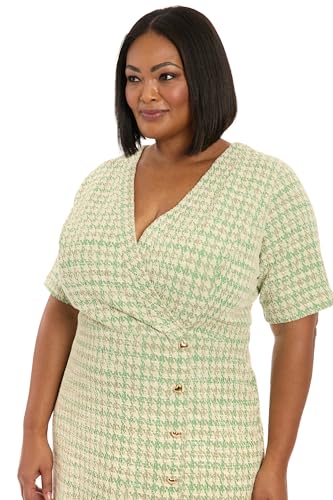 London Times Women's Surplice Faux Wrap Ss Dress4