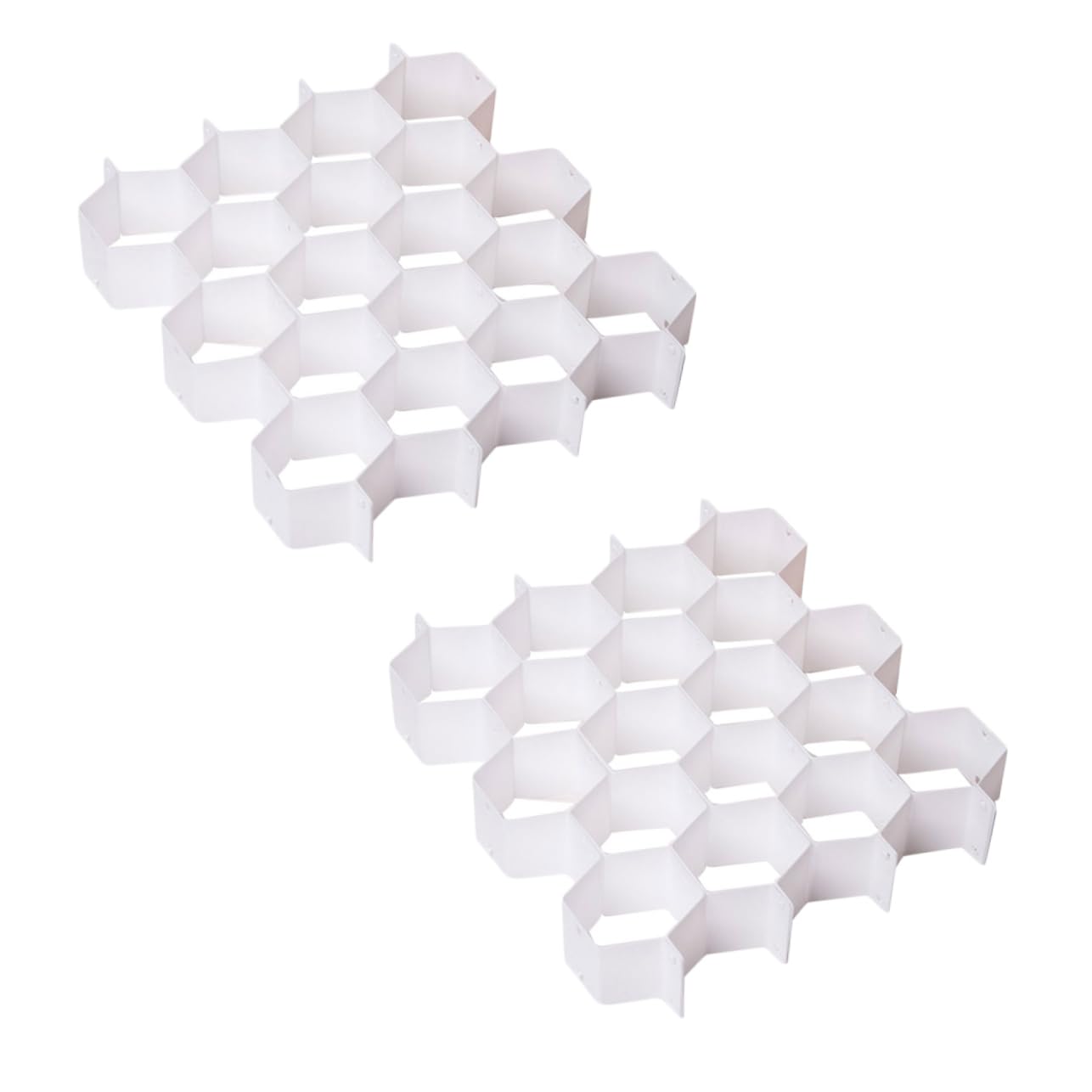 MAGICLULU 2sets Separatore in Plastica Design Nido d Ape Divisore Combinazione Libera per Trucco Calzini Intimo Riporre Piccoli Oggetti e Oggetti di Cucina