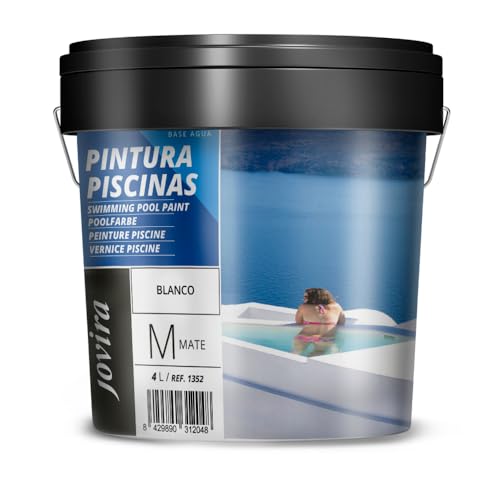 Jovira Pinturas Pintura Piscinas Al Agua. Protección Y Decoración De Piscinas. 4 Litros, Blanco A-36b