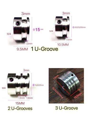 Polea con ranura en U de 3mm para solucionar deslices de correa en motores de 2mm 2