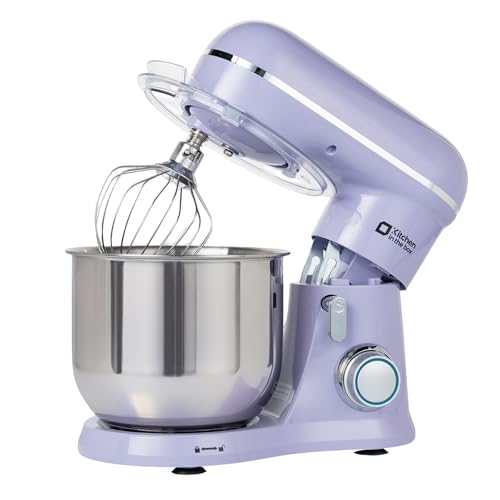 Image of Kitchen in the Box Stand Mixer, 3.5 QT Small Kitchen Electric Stand Mixers, 10-Speed Portable Lightweight Dough Mixer for Daily Use with Egg Whisk, Dough Hook, Beater (Lavender Purple)