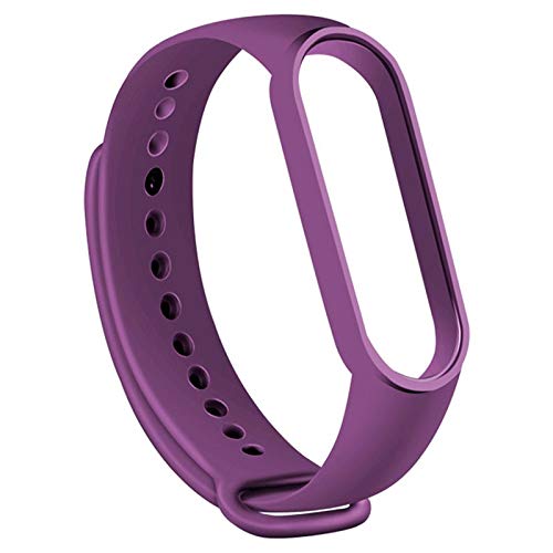 Pulseiras para Mi Band 5 Xiaomi Kit com 5 unidades (Preto, Branco, Cinza, Azul Noturno e Roxo)