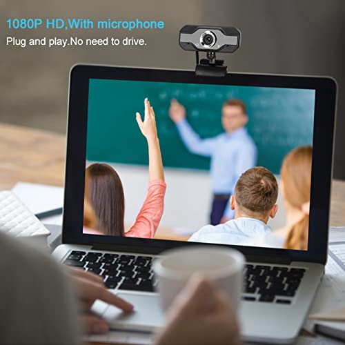 Elprico 1080P Full HD-Webcam, USB-Webkamera-Webcam mit Mikrofon für Desktop-Computer für Live-Übertragung/Online-Unterricht/Videokonferenz Plug & Play – Bild 5