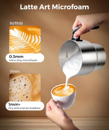 Image of Milk Frother, 27oz All-in-1 Milk Steamer and Frother for Coffee, Variable Froth Thickness, Hot & Cold Foam Milk Warmer with Temperature Control
