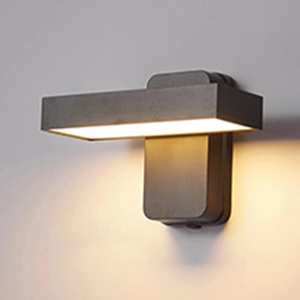 HXYSXHJUO LED Wall Lamp Outdoor Indoor Modern Light 350° Rotatable Black Sconce Aluminum Lantern for Garden Villa Courtyard Balcony Foyer Entrance Corridor Mounted Lamp(20cm)
