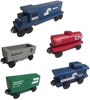 Conrail Railway GP-38 Diesel 5pc. Set - Wooden Toy Train by Whittle Shortline Railroad - Manufacturer