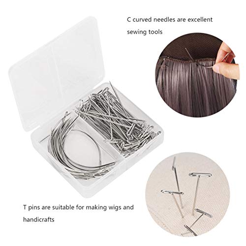 T Pins C Conjunto de agulhas curvas, T Pins, modelagem durável de pinos curvos e artesanato para cos