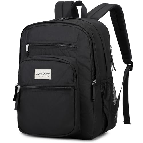 abshoo 32L Big Student Laptop Backpack For College Men Women Middle High School Teen Bookbag Travel Backpack Daypack (Black)