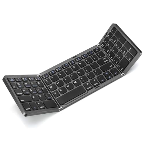 Image of Tobo Wireless Bluetooth Foldable Keyboard Full Size Multi-Device Portable Keyboard, Compact, Silent & Rechargeable, Connect Upto 3 Devices for Tablet /Laptop /Phone /Android TD-B089