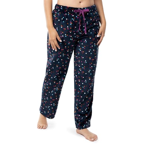 Image of Fruit of the Loom Women's Sueded Jersey Crew Top and Fleece Pant Sleep Set