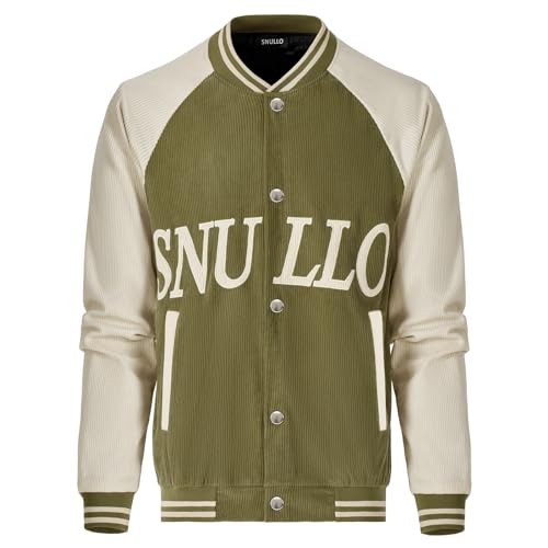 Image of Men's Varsity Jacket Casual Baseball Bomber Jackets Buckle Style Relax Fit