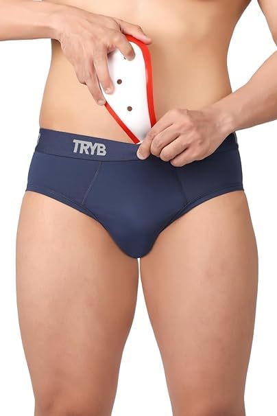 Image of TRYB Supporter for Cricket | Sports Underwear for Men | Stretchable Active Supporter Briefs | Pouch for Abdominal Guard | Light Weight, Breathable & Quick Dry | Gym Sports Innerwear Brief