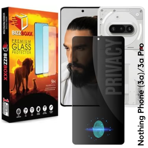 Image of Compatible With Nothing Phone 3A 5G | Phone 3A Pro 5G | Privacy Screen Guard - Anti-Spy Tempered Glass, Fingerprint may not Work, Privacy in Public Spaces, 6.77 Inch - Pack of 1