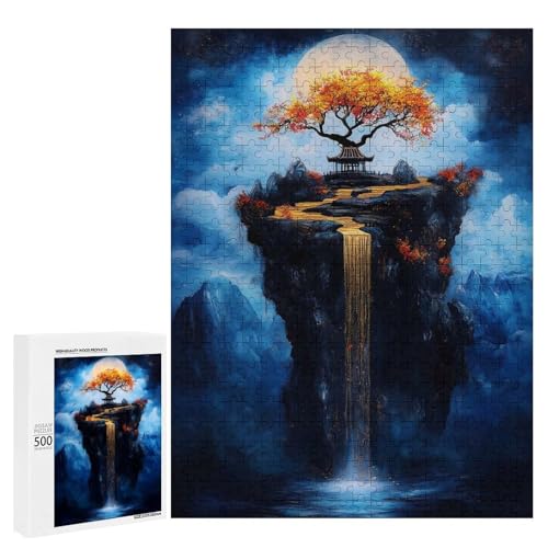 Puzzle adulte 500 pieces cadeau cascade dore fantastique jeu de detente
