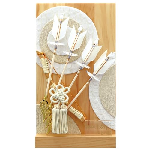 宝童 破魔弓 初正月 衝立飾り 白木 8号 コンパクト