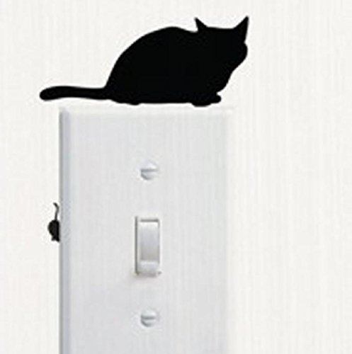Vovotrade New Cat Wall Stickers Light Switch Decor Decals Art Mural Baby Nursery Room (A)