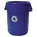 Rubbermaid Commercial Products FG264307BLUE BRUTE Heavy-Duty Round Recycling/Composting Bin, 44-Gallon, Blue Recycling