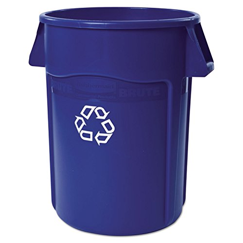Image of Rubbermaid Commercial Products Vented BRUTE Recycling 44 Gal, Blue, for Landscapers /Construction Sites /Restaurants /Back of House /Offices /Warehouses /Commercial Environments
