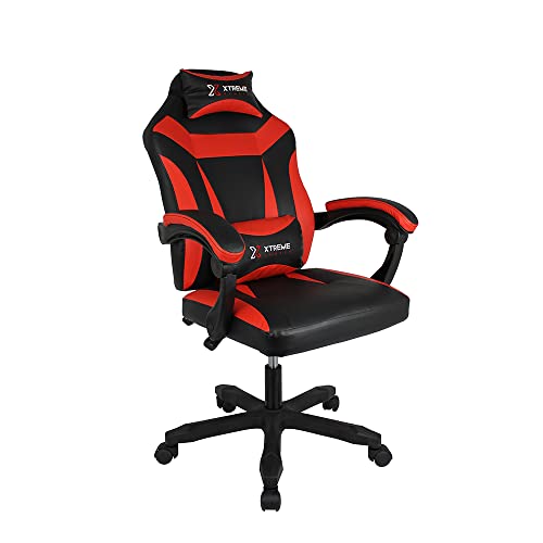 Cadeira Xtreme Gamers Supra Giratória Reclinável Altura Ajustável Preta e Vermelha