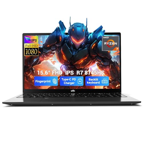 NIMO 15.6" IPS FHD-Gaming-Laptop-Computer, AMD Ryzen 7 8745HS 16GB DDR5 RAM 1TB SSD Radeon 780M-Graphics (8C/16T, up to 4.9GHz Beat R9 7940HS) 100W Type-C Backlit Keyboard Fingerprint USB 4.0