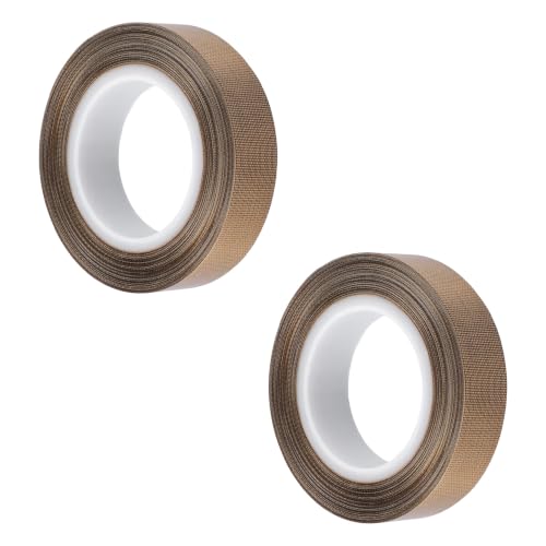 Image of Curtain Glide Tape, 2 Rolls Self-Adhesive Teflon Fabric Tape, Noise & Friction Reduction Slide Tapes for Curtain Ring, Wood Drawer (Brown)