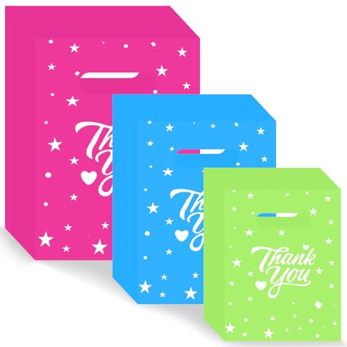 WOOWAIR 300 Piezas Bolsas Regalo Cumpleaños, Bolsas de Mercancía Plástico con Texto 