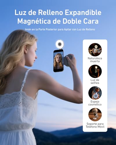 Soporte manual móvil para evitar vídeos borrosos con iluminación LED TELESIN 2