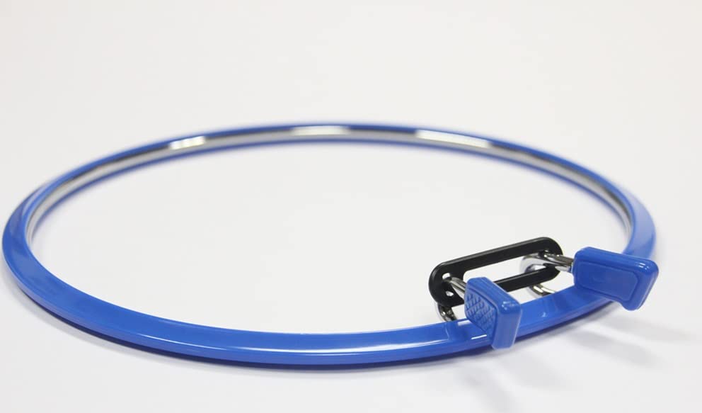 Image of Nurge Premium Quality, Metal Spring Tension Embroidery Hoops, Cross Stich Hoop, Darning Hoops, Embroidery Tension Shed (Blue, Large)