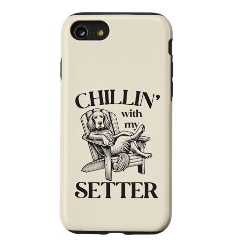 Chillin' with my Setter Dog �T�}�[���E���W�`�F�A �X�}�z�P�[�X iPhone SE (2020) / 7 / 8 �p