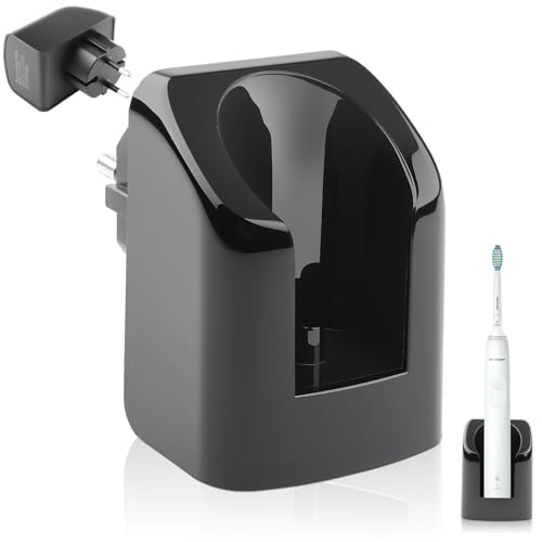 Kabellose Ladegerät für Elektrische Zahnbürste Philips kompatibel für HX3000 HX6000 HX8000 HX9000 Serie HX3120 HX6150 HX6750 HX8211 HX9172 Wandladegerät für Philips Sonicare EU-Stecker - Schwarz