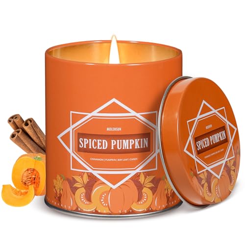 Pumpkin Spice Fall Scented Candle – 9 oz Soy Wax in Travel-Friend...