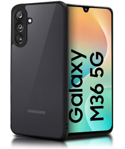 Image of WOW IMAGINE Translucent Hybrid Back Case Cover for Samsung Galaxy M36 5G | Samsung Galaxy F36 5G Smoked Matte Back | Shock Proof 360 Degree Protection | Protective Hard Case - Matte Black