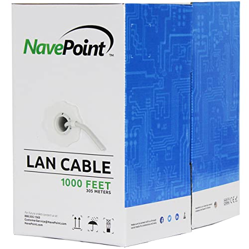 Cable Ethernet NavePoint Cat5e UTP 500ft Gris Pack 10