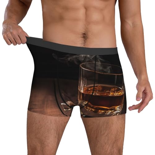 Cigar & Whiskey Mens Underwear Boxer Briefs With Contour Pouch Soft Stretch Boxer Briefs Breathable Boxers4