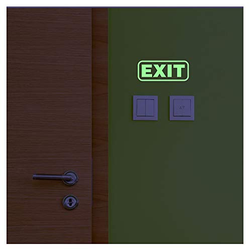 Glow in The Dark Wall Sticker"Exit" Sign - 10 x 25cm, Exit2, 10x25