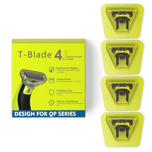 KIONCARE 4-Pack Replacement Heads and 3 Guide Combs Guards Kit Compatible with One Blade QP2520 QP2630 QP2724 QP2734 QP2834