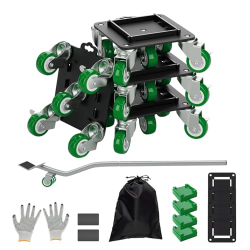 Heavy Duty Furniture Dolly with Baffle, 3307lbs.Load Capacity,5 Wheel Furniture Movers, 360° Swivel Silent Casters, Furniture Lift Mover Tool Set for Moving Refrigerator, Piano, Sofa, etc