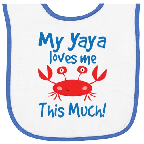inktastic My Yaya Loves Me Grandchild Crab Baby Terry Cloth Bib