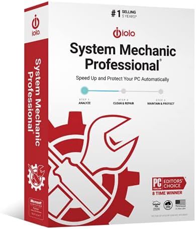 iolo - System Mechanic Pro, Computer Cleaner for Windows, Blocks Viruses and Spyware, Restores System Speed, Software License